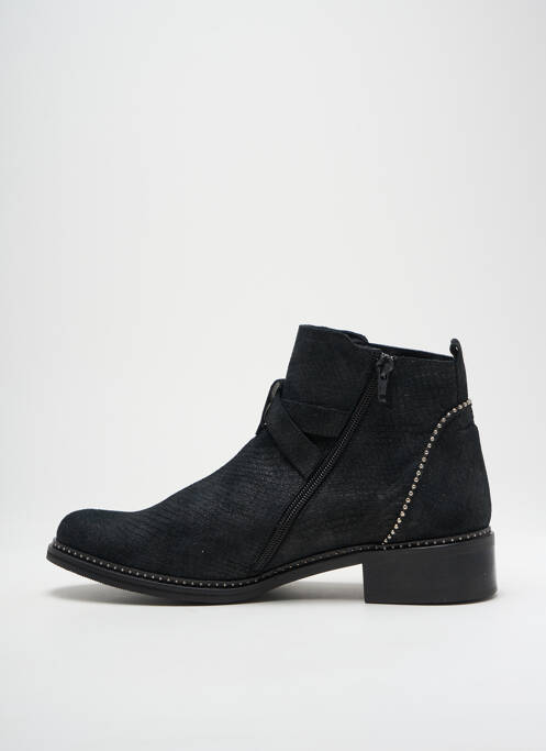 Bottines/boots tissage satiné talon de 4 à 6cm noir REGARD femme