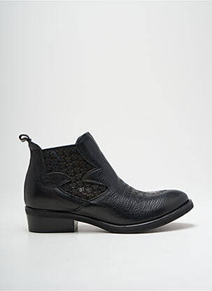Bottines/boots matière lisse talon plat jusqu'à 3cm noir METISSE femme