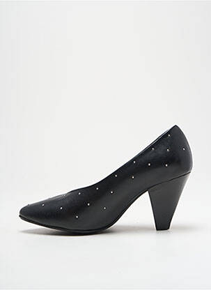 Escarpins tissage satiné talon de 7 à 9cm noir REQINS femme