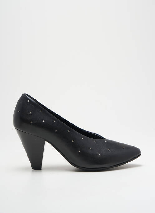 Escarpins tissage satiné talon de 7 à 9cm noir REQINS femme