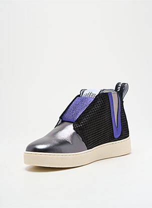 Slip ons tissage satiné talon plat jusqu'à 3cm violet VADDIA femme