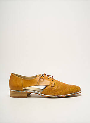 Derbies tissage satiné talon plat jusqu'à 3cm jaune FOLIE'S femme