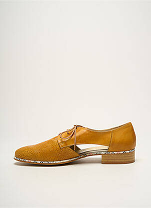 Derbies tissage satiné talon plat jusqu'à 3cm jaune FOLIE'S femme
