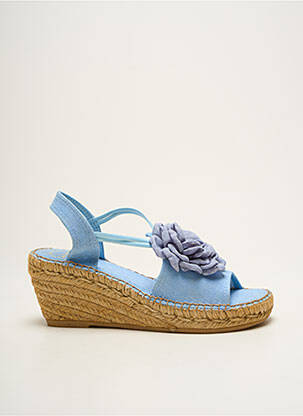 Espadrilles bout ouvert talon de 7 à 9cm bleu TONI PONS femme