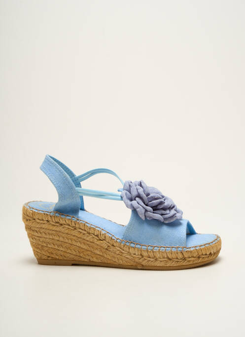 Espadrilles bout ouvert talon de 7 à 9cm bleu TONI PONS femme
