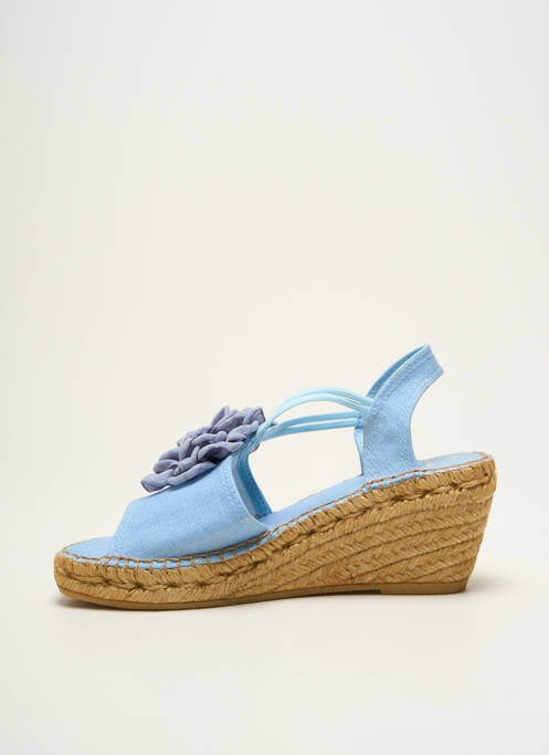 Espadrilles bout ouvert talon de 7 à 9cm bleu TONI PONS femme