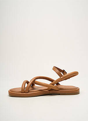 Sandales/nu pieds chiquet talon plat jusqu'à 3cm marron ADIGE femme