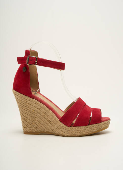 Espadrilles fermeture bride(s) talon haut de 10cm et plus rouge TONI PONS femme