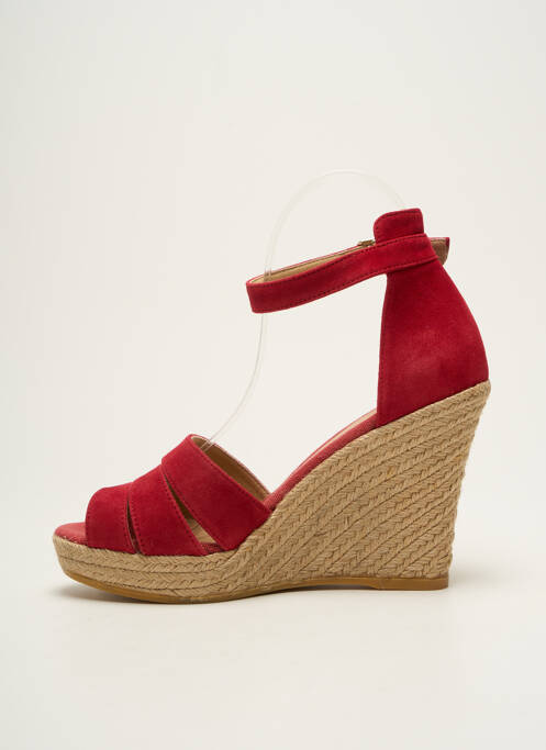 Espadrilles fermeture bride(s) talon haut de 10cm et plus rouge TONI PONS femme