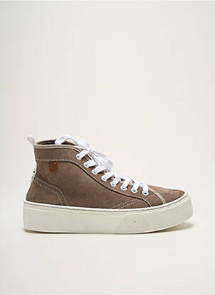 Baskets nubuck talon de 4 à 6cm gris POPA femme