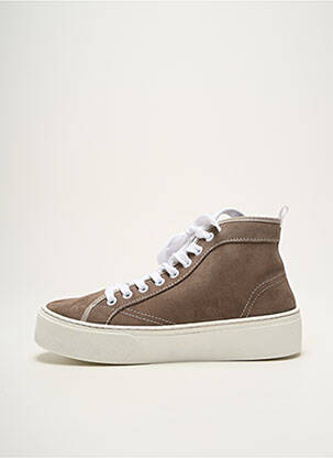 Baskets nubuck talon de 4 à 6cm gris POPA femme