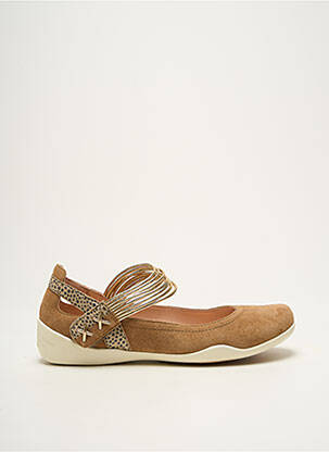 Ballerines fermeture scratch talon plat jusqu'à 3cm or FUGITIVE BY FRANCESCO ROSSI femme