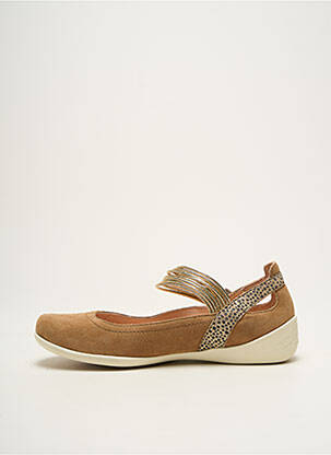 Ballerines fermeture scratch talon plat jusqu'à 3cm or FUGITIVE BY FRANCESCO ROSSI femme