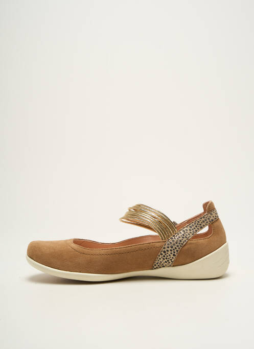 Ballerines fermeture scratch talon plat jusqu'à 3cm or FUGITIVE BY FRANCESCO ROSSI femme