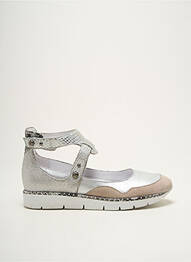 Ballerines fermeture scratch talon plat jusqu'à 3cm argent REGARD femme