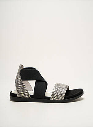 Sandales/nu pieds tissage satiné talon plat jusqu'à 3cm noir REGARD femme