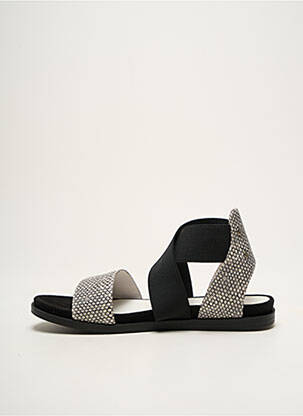 Sandales/nu pieds tissage satiné talon plat jusqu'à 3cm noir REGARD femme