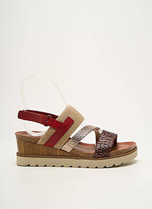 Sandales/nu pieds tissage satiné talon de 4 à 6cm rouge XAPATAN femme