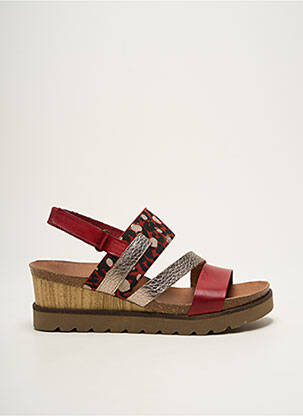 Sandales/nu pieds matière lisse talon de 4 à 6cm rouge XAPATAN femme