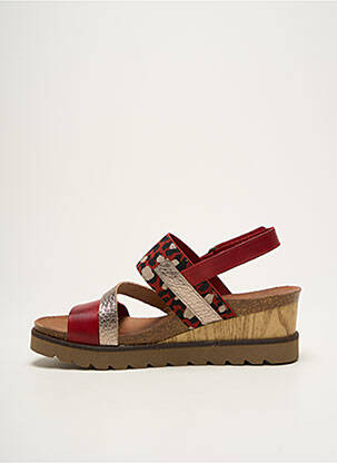 Sandales/nu pieds matière lisse talon de 4 à 6cm rouge XAPATAN femme