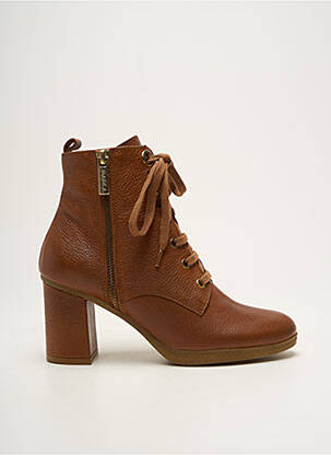 Bottines/boots matière lisse talon de 4 à 6cm marron GADEA femme