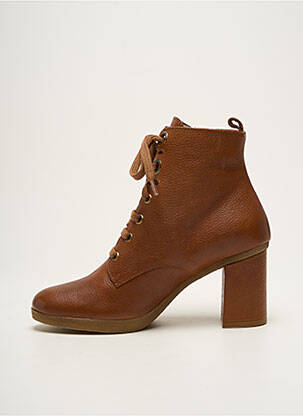 Bottines/boots matière lisse talon de 4 à 6cm marron GADEA femme
