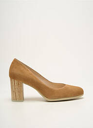 Escarpins nubuck talon de 7 à 9cm beige GADEA femme
