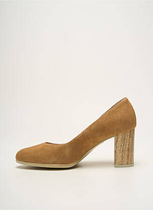 Escarpins nubuck talon de 7 à 9cm beige GADEA femme