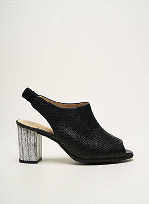 Sandales/nu pieds tissage satiné talon de 4 à 6cm noir GADEA femme