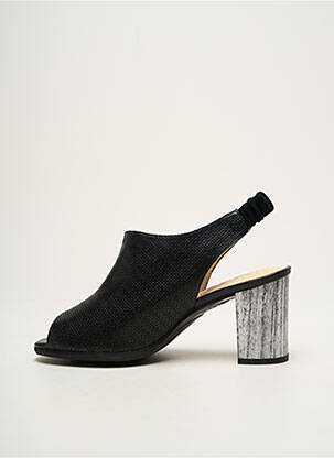 Sandales/nu pieds tissage satiné talon de 4 à 6cm noir GADEA femme