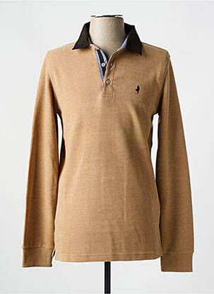 Polo manches longues manches longues marron MCS homme