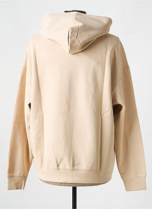 Sweat-shirt à capuche tissage jersey manches longues beige JUSTWEST homme