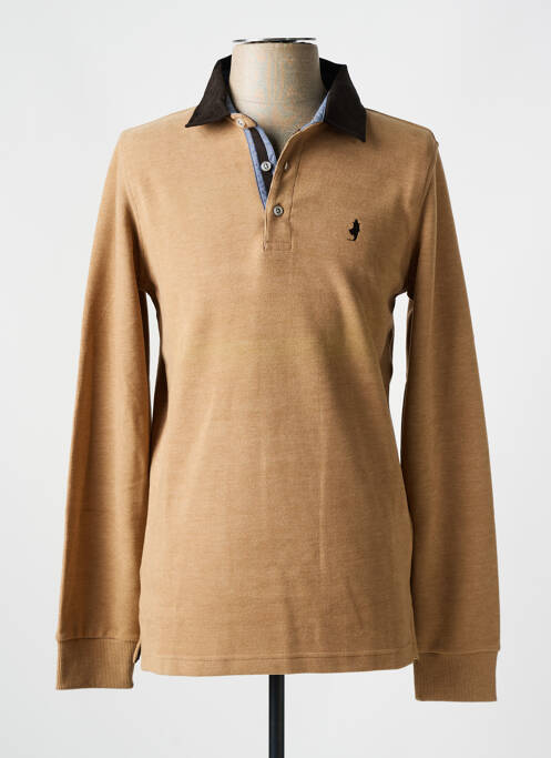 Polo manches longues manches longues marron MCS homme