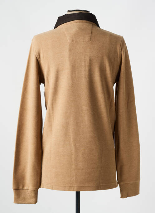 Polo manches longues manches longues marron MCS homme