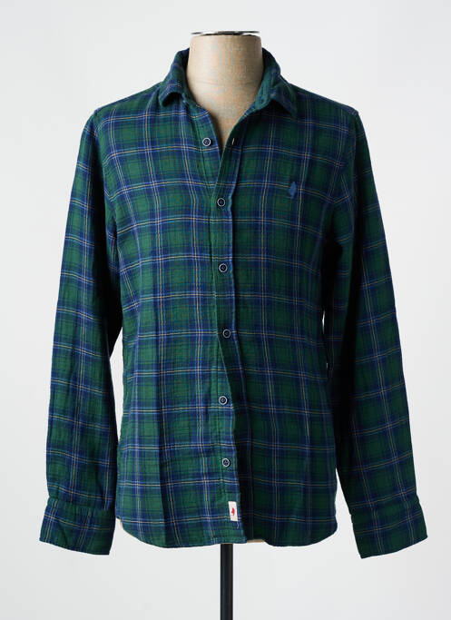 Chemise manches longues vert MCS pour homme