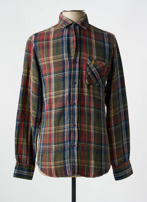 Chemise manches longues vert MCS pour homme