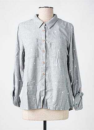 Chemisier imprimé fantaisie manches longues gris WHITE STUFF femme