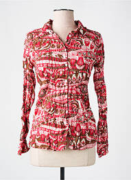 Chemisier coupe cintrée manches longues rouge NICE THINGS femme