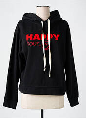 Sweat-shirt à capuche noir POHÊME pour femme seconde vue