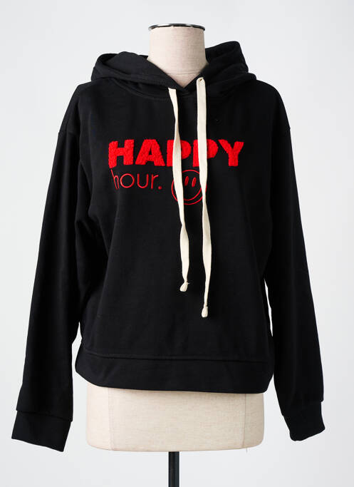 Sweat-shirt à capuche noir POHÊME pour femme