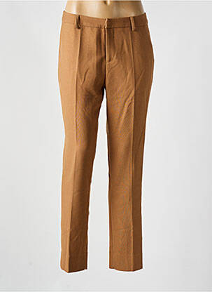 Pantalon slim fermeture zippée sous rabat avec crochet beige ATTENTIF homme