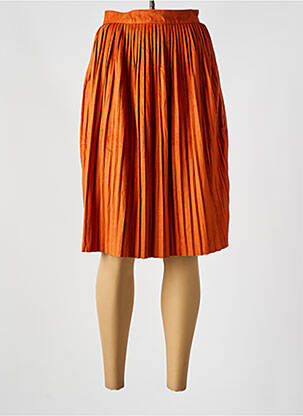 Jupe mi-longue fermeture zip latéral orange K-ZELL femme