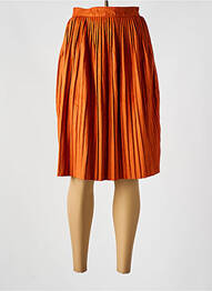 Jupe mi-longue fermeture zip latéral orange K-ZELL femme