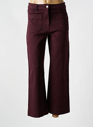 Pantalon flare fermeture zippée sous rabat boutonné violet LUK AP femme