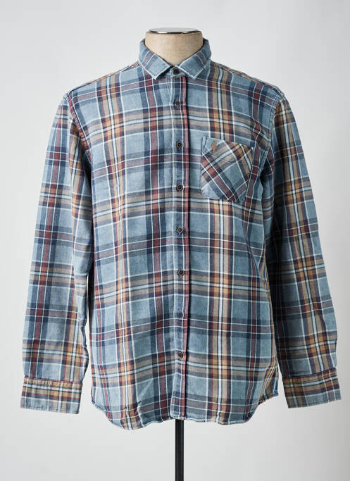 Chemise manches longues bleu MCS pour homme