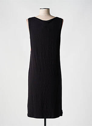 Robe mi-longue imprimé fantaisie sans manche noir REVER MILE femme