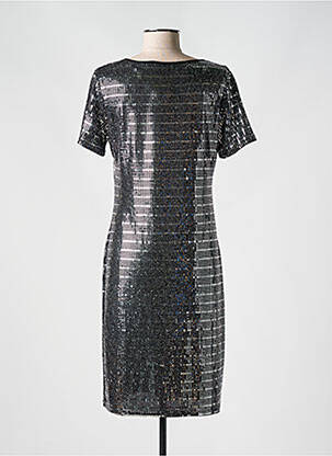 Robe mi-longue manches courtes manches courtes argent HALOGENE femme