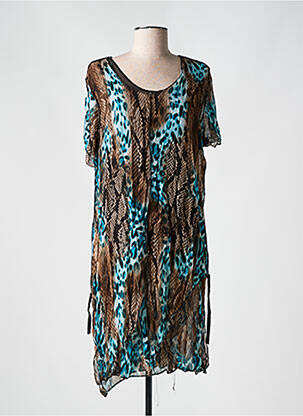 Tunique manches courtes légère et transparente bleu ONE O ONE femme