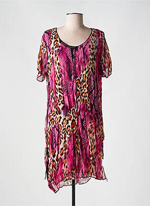 Tunique manches courtes légère et transparente rose ONE O ONE femme