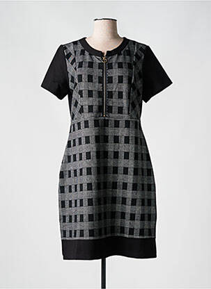 Robe mi-longue manches courtes manches courtes noir S.QUISE femme